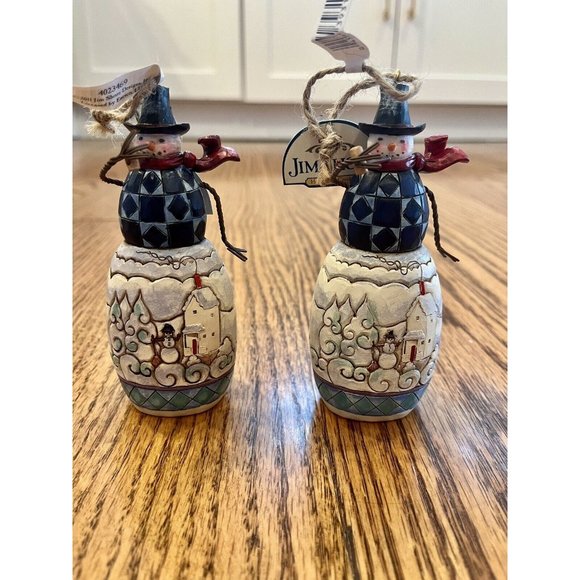 Jim Shore Snowman 2011 with Winter Scene Ornament Christmas Figurine #4023469 - Picture 7 of 10